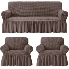 GENERICO - Funda Cubre Sofá Sillón Algodón Turco CAFE CHOCOLATE 3-1-1 Cuerpos