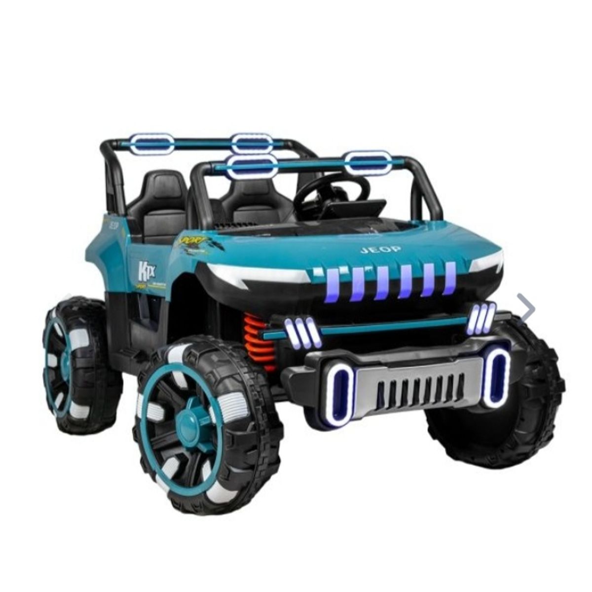 GENERICO - Jeep Electrico 4x4 Con Luces Led Para Niños Azul Acero