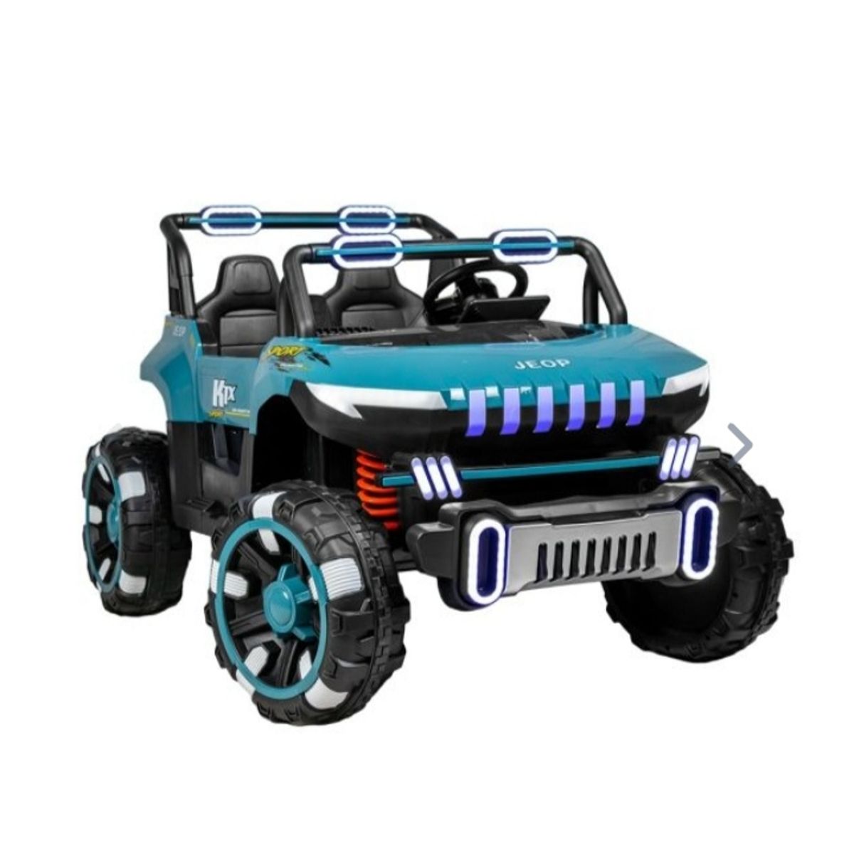 GENERICO - Jeep Electrico 4x4 Con Luces Led Para Niños Azul Acero