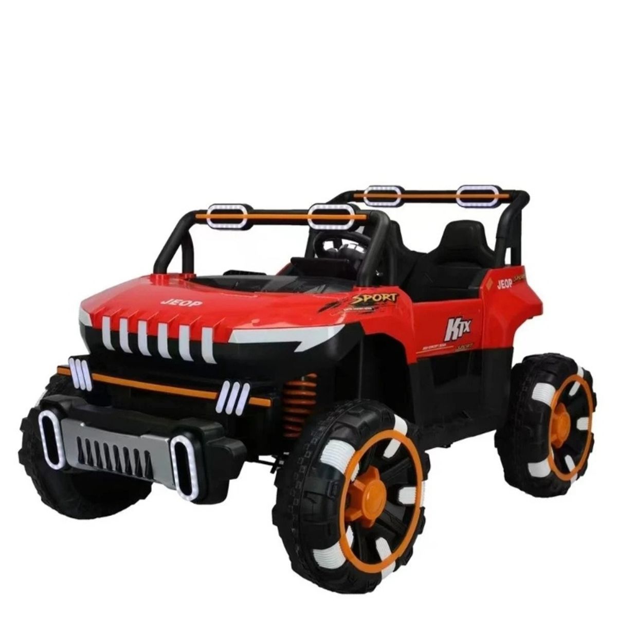 GENERICO - Jeep Electrico 4x4 Con Luces Led Para Niños Rojo