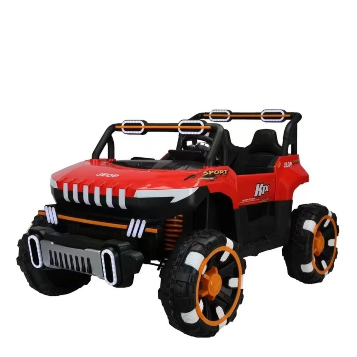 GENERICO - Jeep Electrico 4x4 Con Luces Led Para Niños Rojo