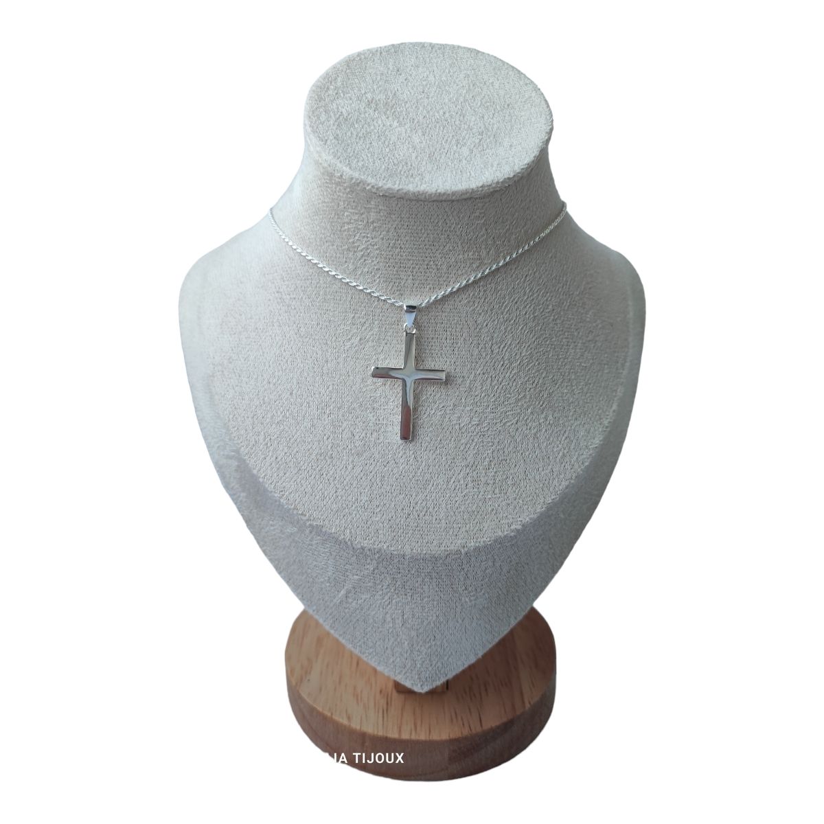 GENERICO - Cadena con colgante de cruz de plata ley 925