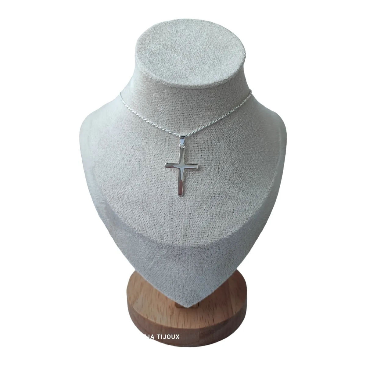 GENERICO - Cadena con colgante de cruz de plata ley 925