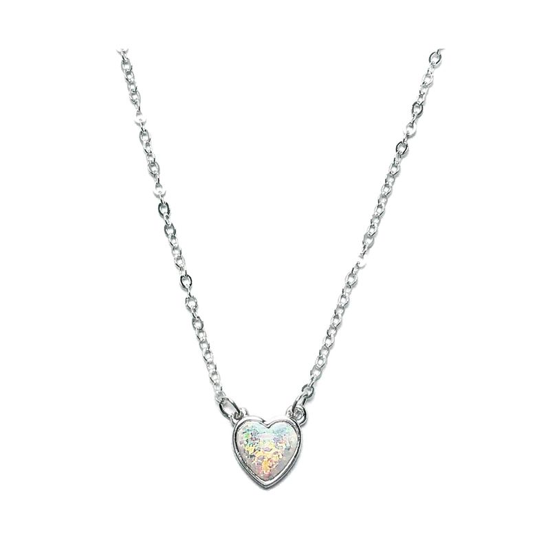 ANDREA COGGIOLA JOYAS - Collar Corazón Ópalo Plata Fina 925