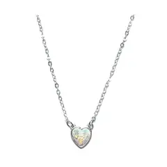 ANDREA COGGIOLA JOYAS - Collar Corazón Ópalo Plata Fina 925
