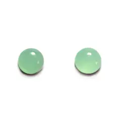 ANDREA COGGIOLA JOYAS - Aros Media Bola Calcedonia Verde 9mm Plata Fina 925