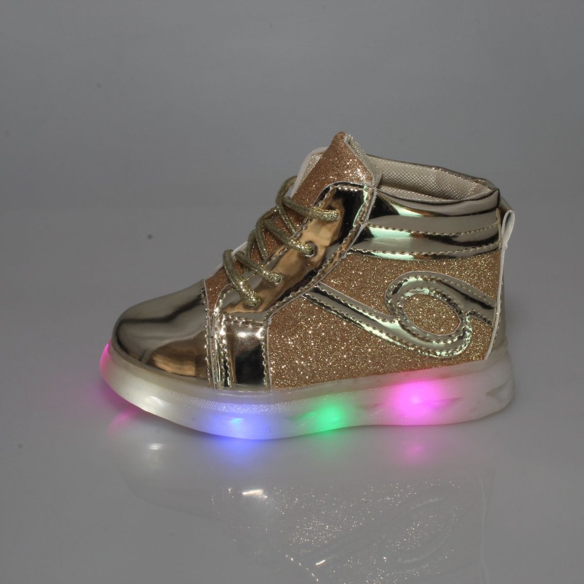 VIA FRANCA - Zapatilla Con Luces Para Niño Color Dorado