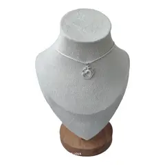 GENERICO - Cadena con colgante corazon circones de plata 925