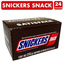 SNICKERS - Chocolate Barra De Caramelo Y Maní caja Con 24un