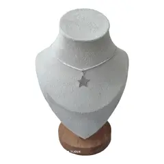 GENERICO - Cadena con colgante estrella satinada de plata 925