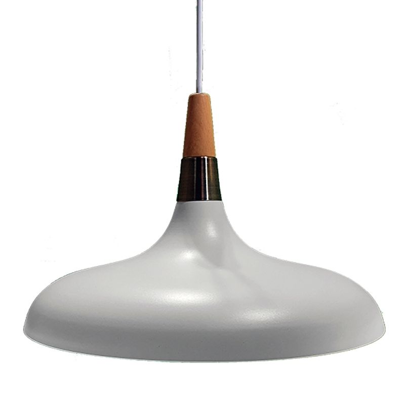 GENERICO - Lampara Colgante Metalica Con Detalles Madera Y Bronce ampolleta