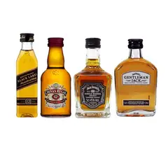 JACK DANIELS - 4 Miniaturas Whiskys Premium 50 ml sin caja