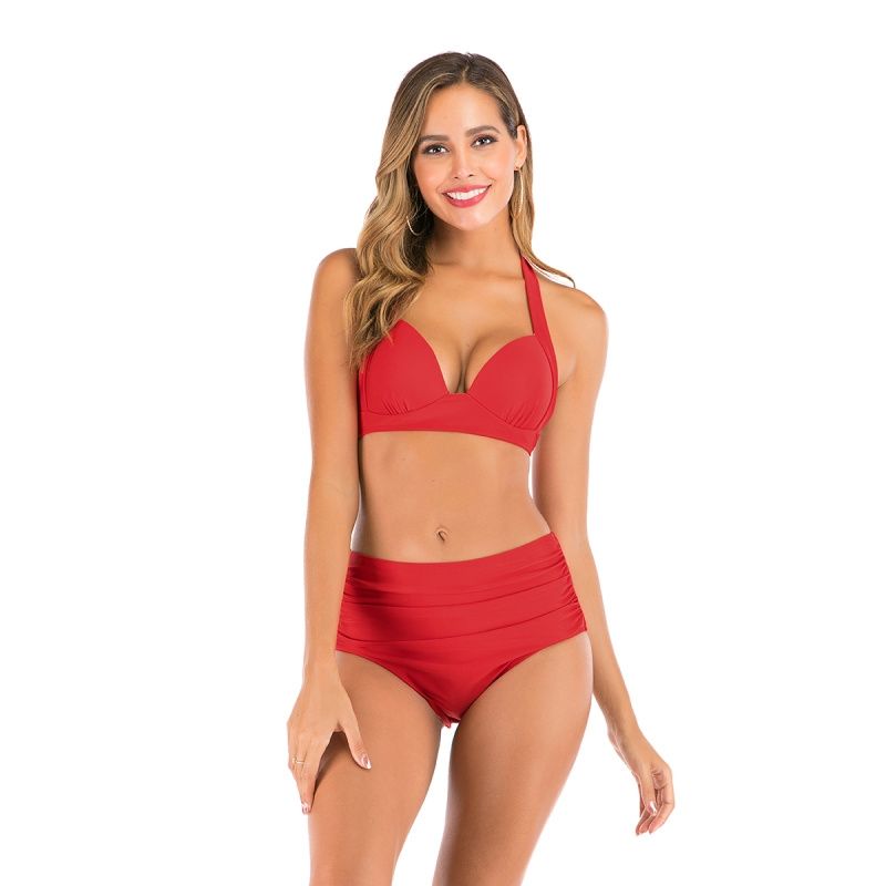 MOSS ROSE - Bañador bikini de cintura alta para mujer con estampado bikin.