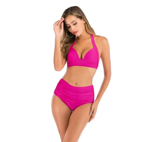 MOSS ROSE - Bañador bikini de cintura alta para mujer con estampado bikin.