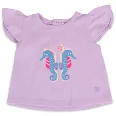 PILLIN - Polera Manga Corta Bebe Niña Lila