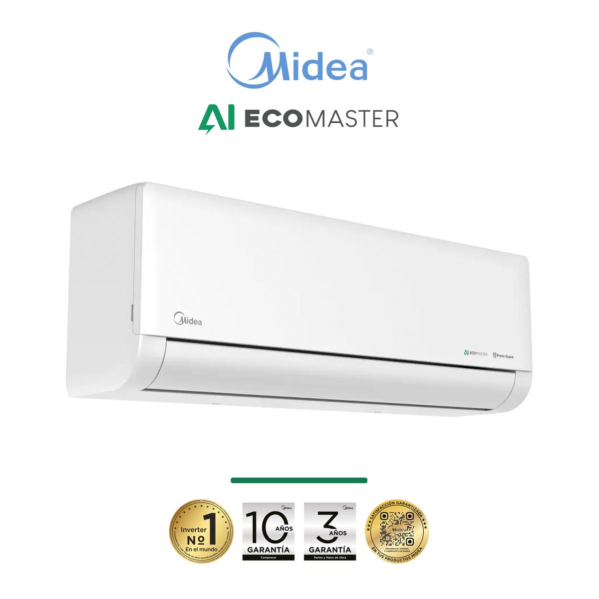 MIDEA - Aire Acondicionado Midea 12.000 BTU - Inverter Wifi ECOMASTER AI