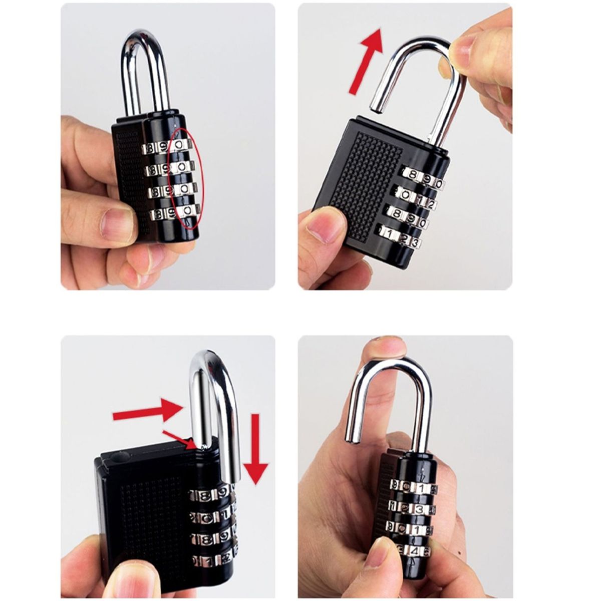 CRUSEC - Candado de Combinación de 4 dígitos Antirrobo Cerradura