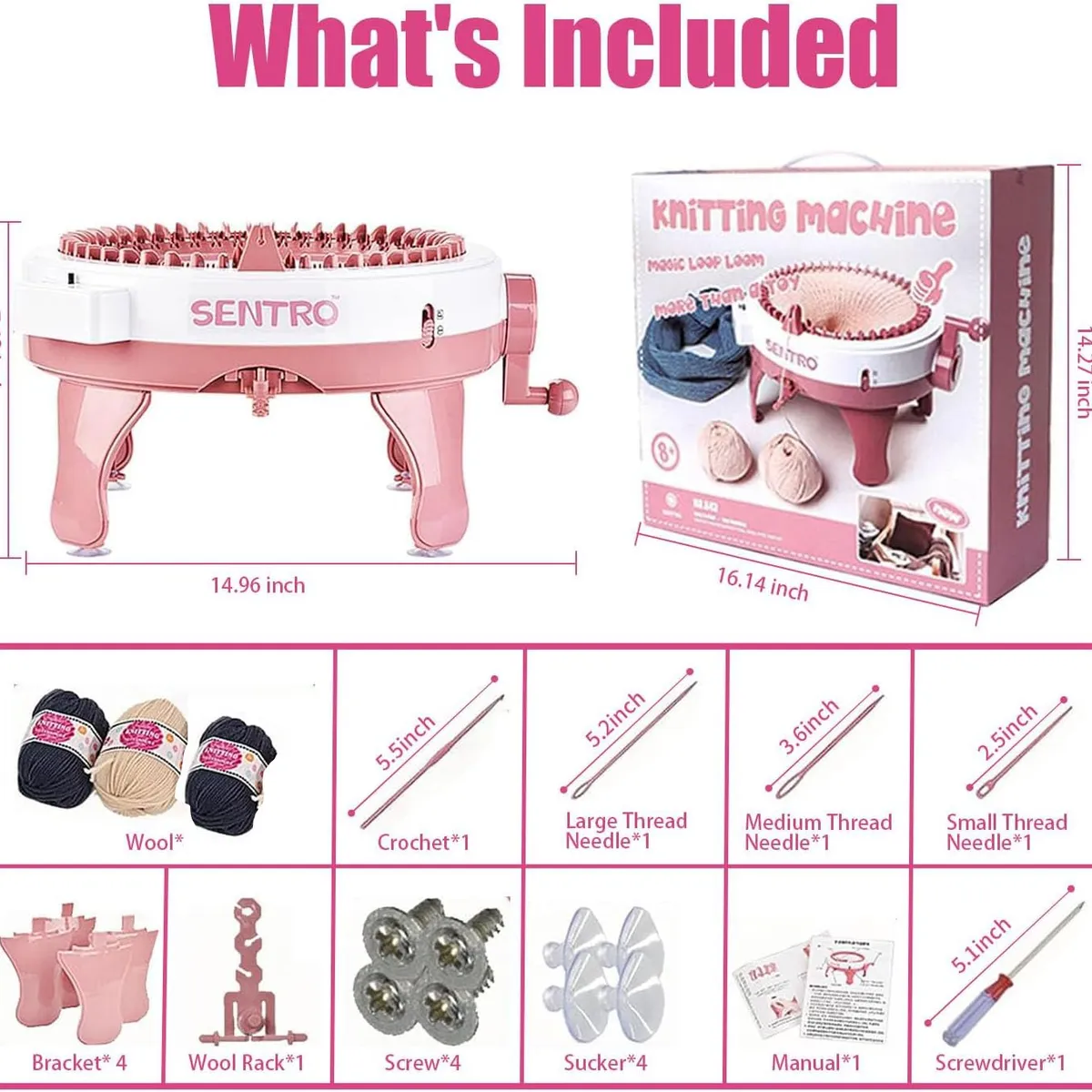 GENERICO - Máquina De Tejer giratoria Con 48 Agujas Sentro y contador