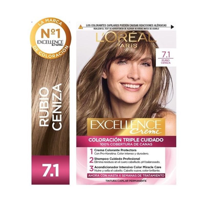 LOREAL PARIS - Tintura Excellence Loréal 7.1 Rubio Ceniza.