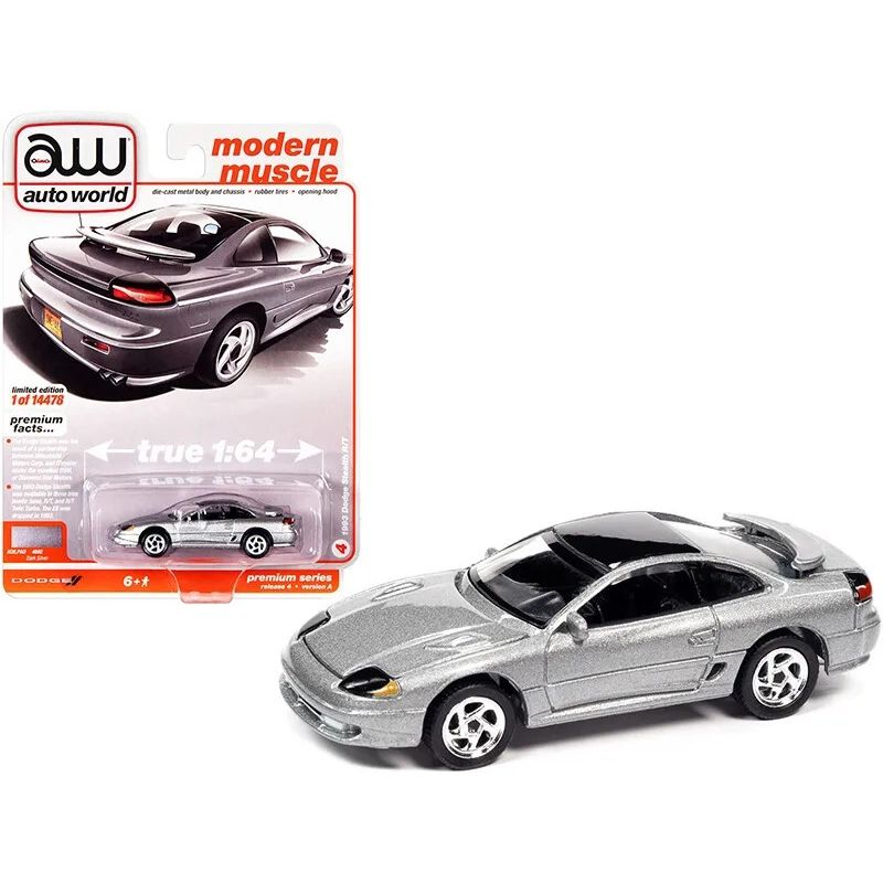 GENERICO - AUTOWORLD AWSP082 1:64 1993 DODGE STEALTH R T DARK SILVER