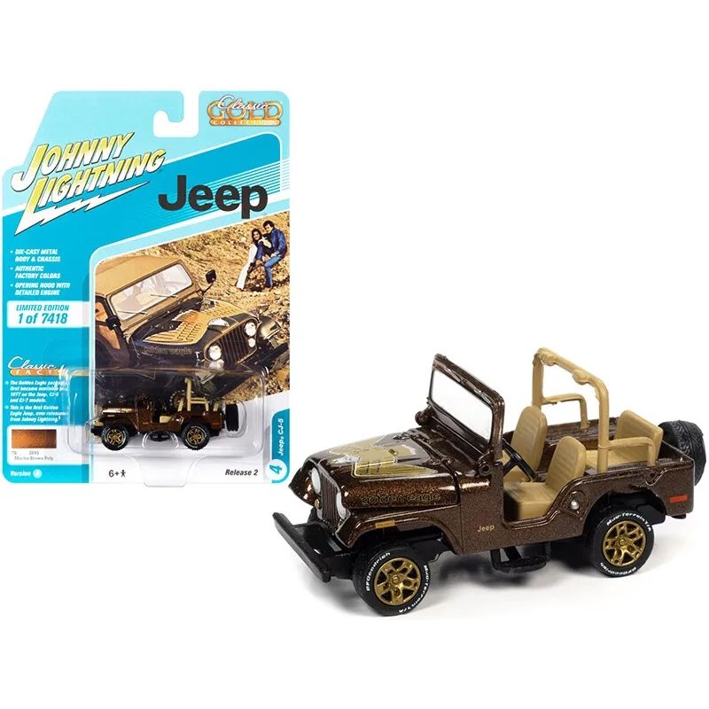 GENERICO - JOHNNY JLSP150A 1:64 JEEP CJ - 5 DARK BROWN POLY ( GOLDEN