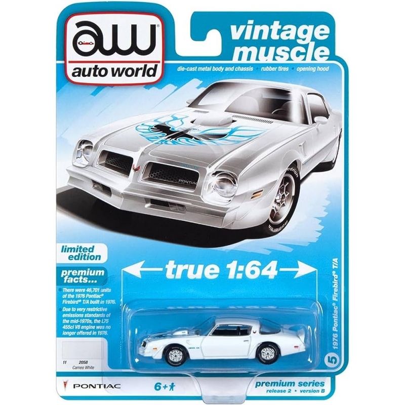 GENERICO - AUTOWORLD AWSP104 1:64 1976 PONTIAC FIREBIRD T / A WHITE