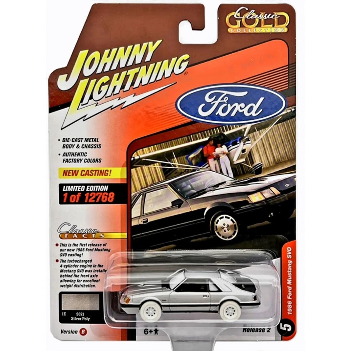 GENERICO - JOHNNY JLSP247B 1-64 1986 FORD MUSTANG SVO SILVER