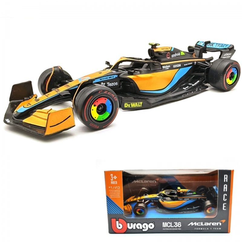 BBURAGO - BURAGO 38064 1:43 RACE MCLAREN RACING MCL36 ( 2022 ) W