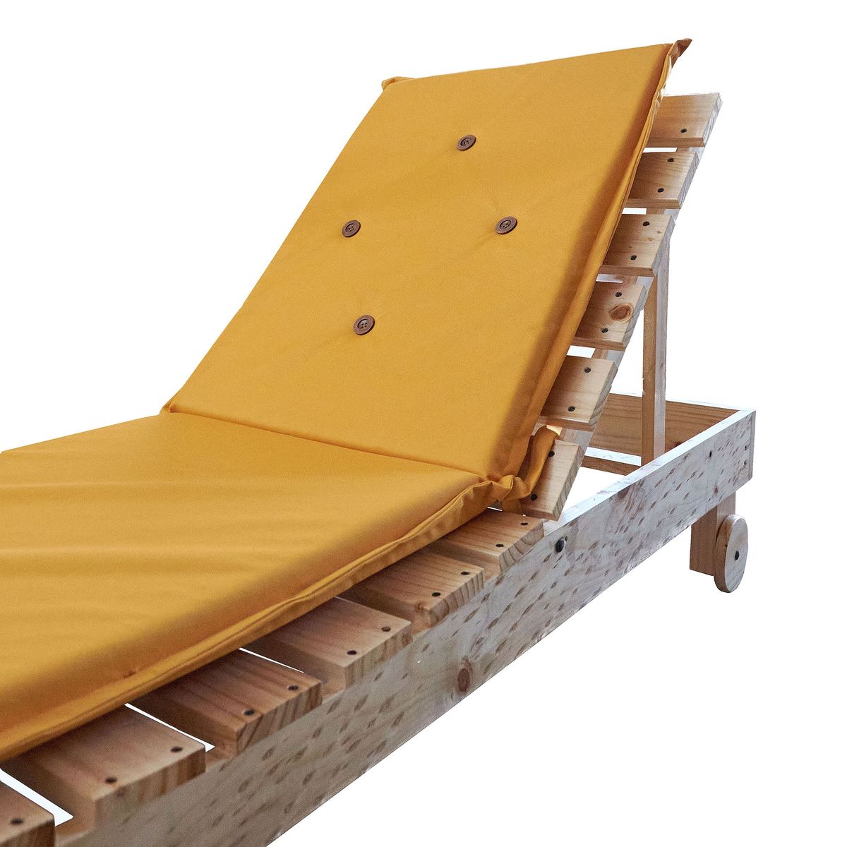 CHILENA CASAGRANDE - REPOSERA TERRAZA  MADERA / COJIN MOSTAZA