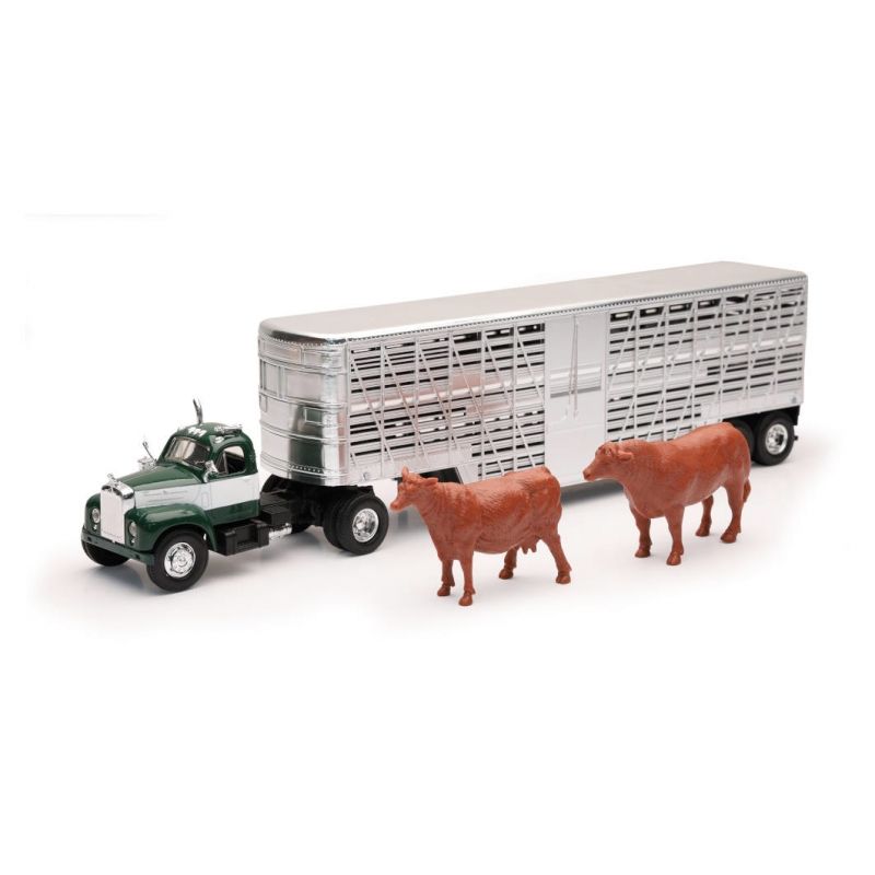 GENERICO - NEWRAY 16116A 1:43 DIE CAST 1953 MACK B 61 LIVESTOCK TRUCK W