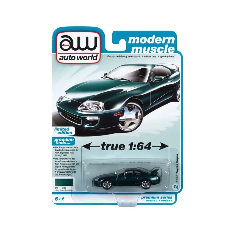 GENERICO - AUTOWORLD AWSP102 1:64 1996 TOYOTA SUPRA GREEN