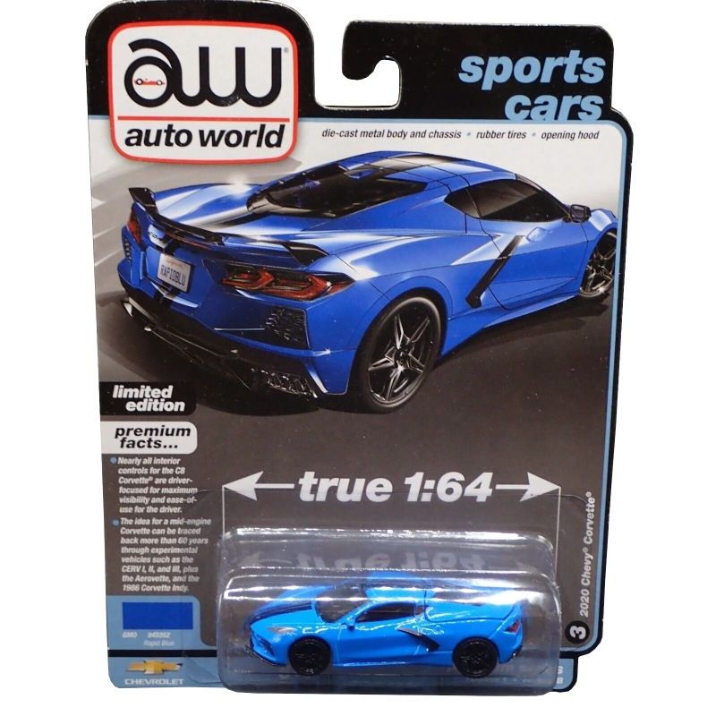 GENERICO - AUTOWORLD AWSP124 1:64 2020 CHEVROLET CORVETTE RAPID BLUE W