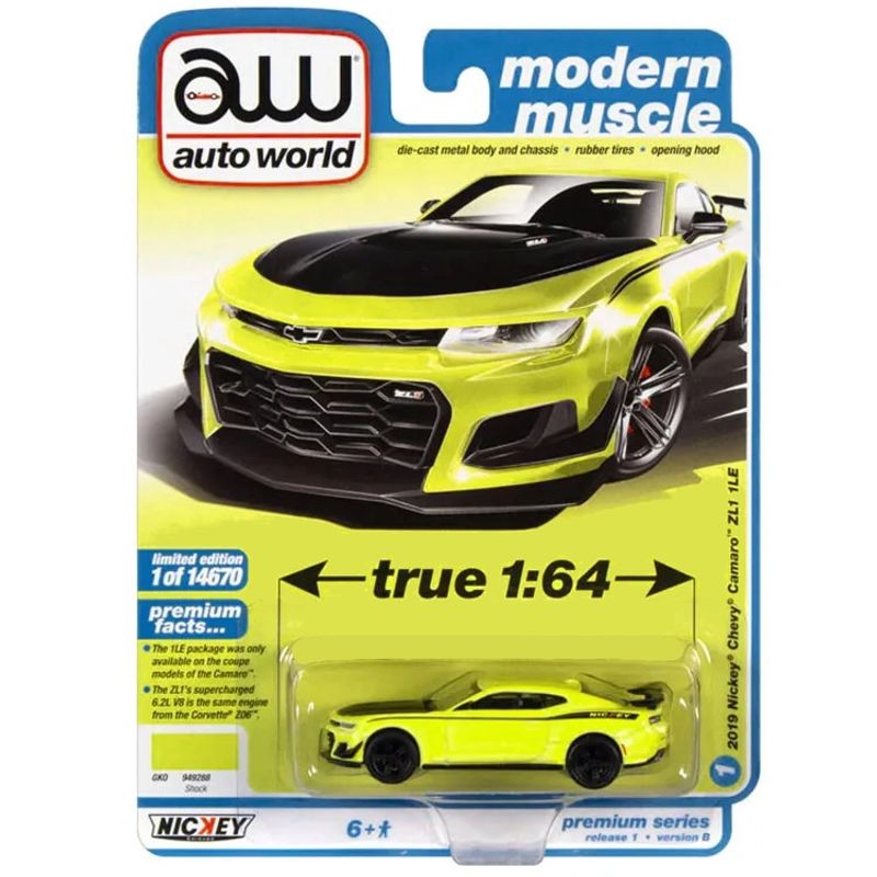 GENERICO - AUTOWORLD AWSP094 1:64 2019 NICKEY CHEVROLET CAMARO ZL1 1LE