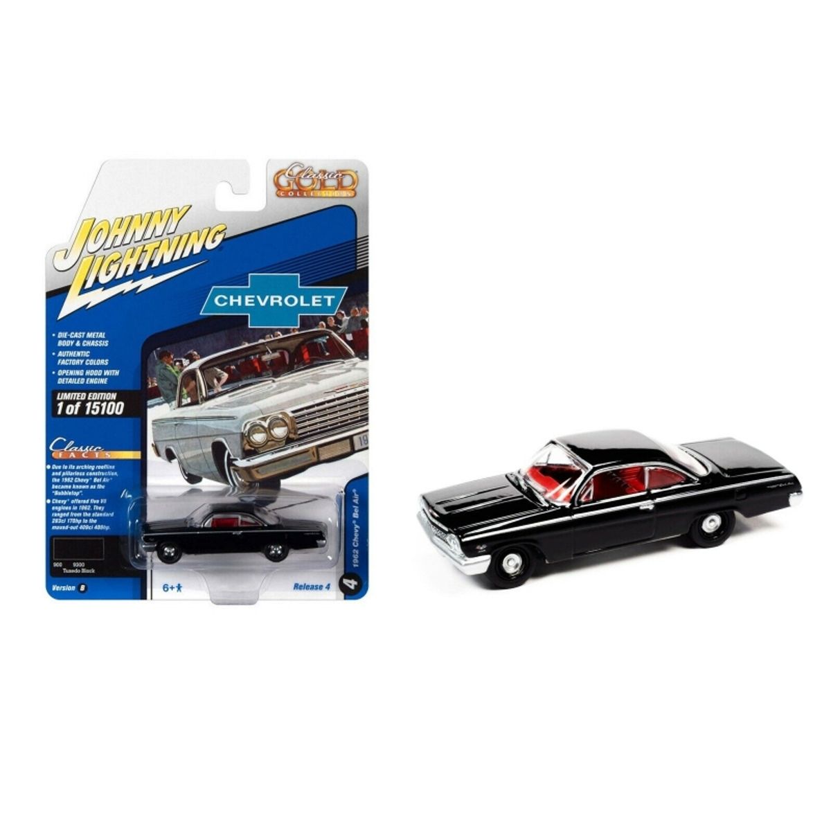 GENERICO - JOHNNY JLSP187B 1:64 1962 BEL AIR BUBBLETOP TUXEDO BLACK