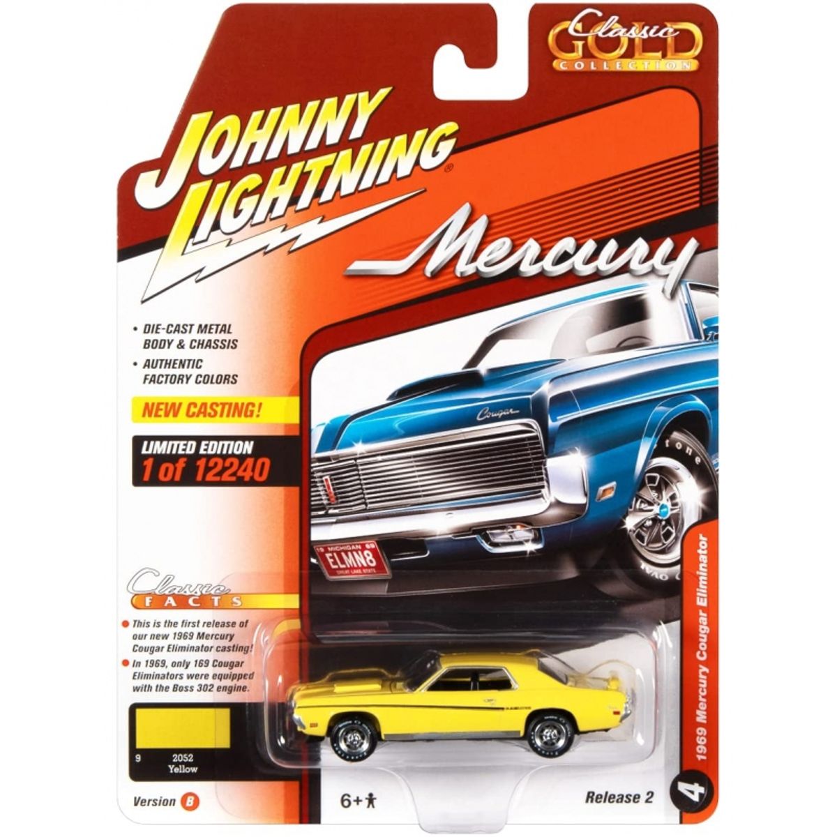 GENERICO - JOHNNY JLSP246B 1:64 1969 MERCURY COUGAR ELIMINATOR YELLOW