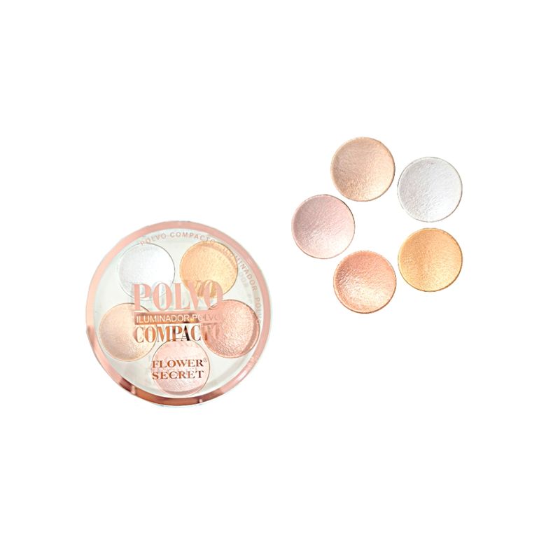 FLOWER SECRET - Polvo Iluminador Maquillaje 5 en 1.