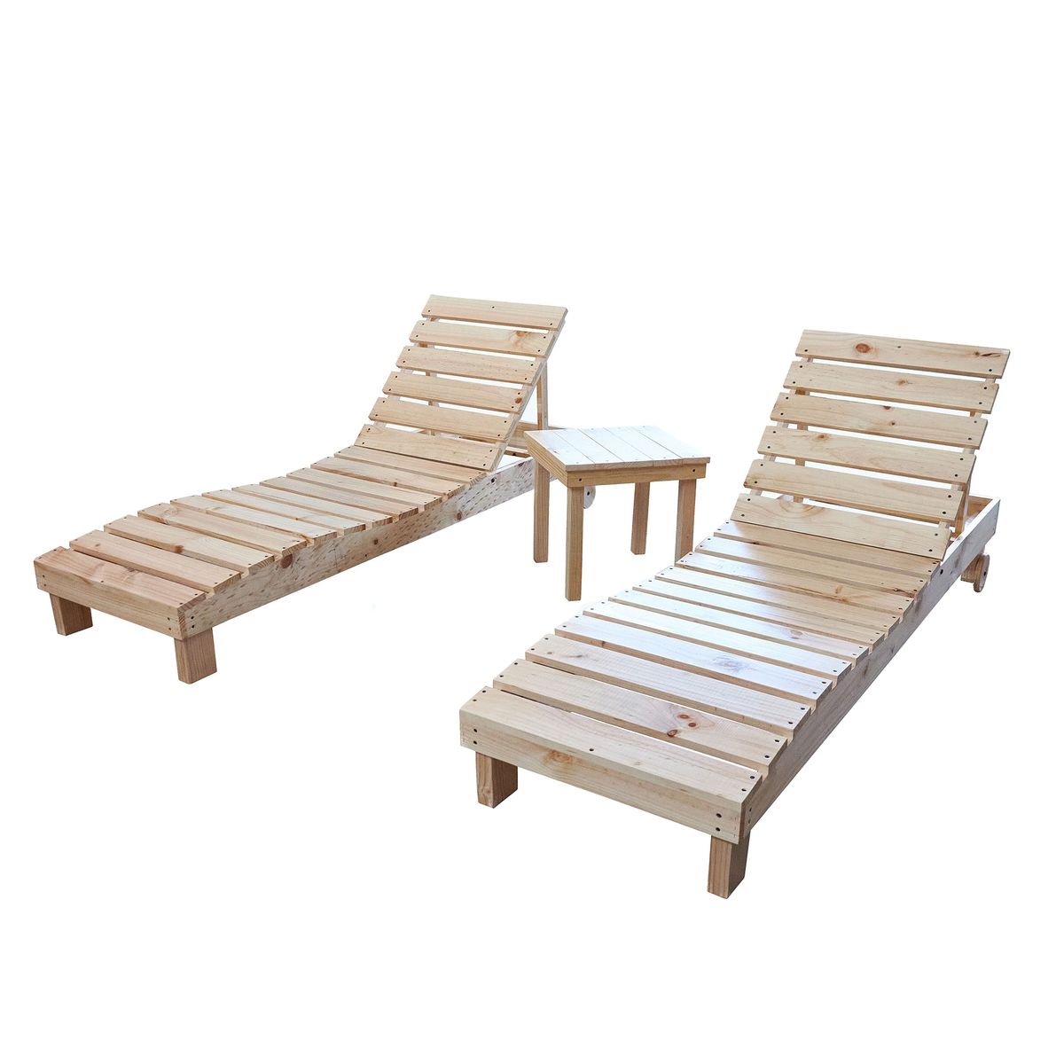 CHILENA CASAGRANDE - REPOSERA TERRAZA Y MESA MADERA  / COJIN AZUL