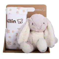 PILLIN - Set Peluche Manta Conejo Bebé Niño Beige
