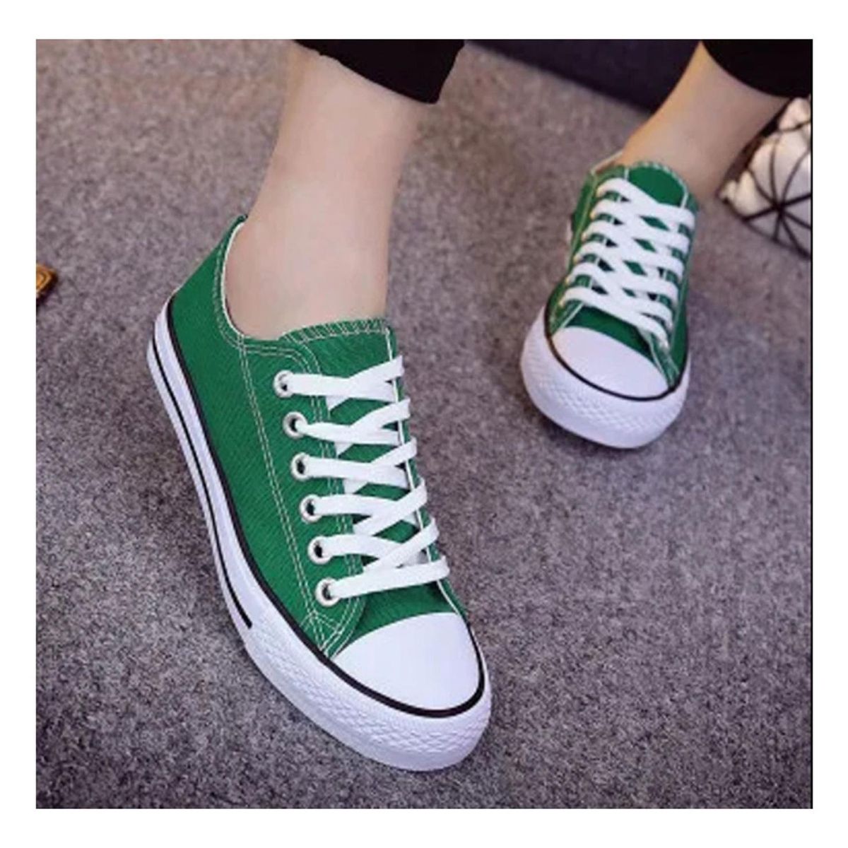 GENERICO - Zapatilla Infantil De lona Urbana Casual Verde 7197