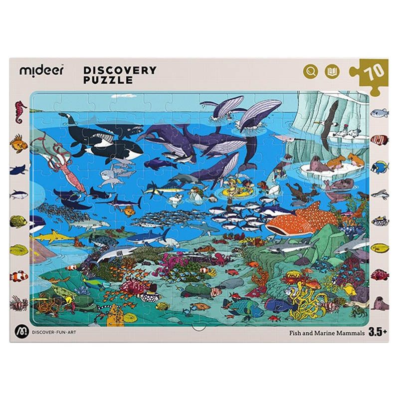 MIDEER - MIDEER MD3247 DISCOVERY PUZZLE BIG ANIAM SMALL ANIMAL FISH