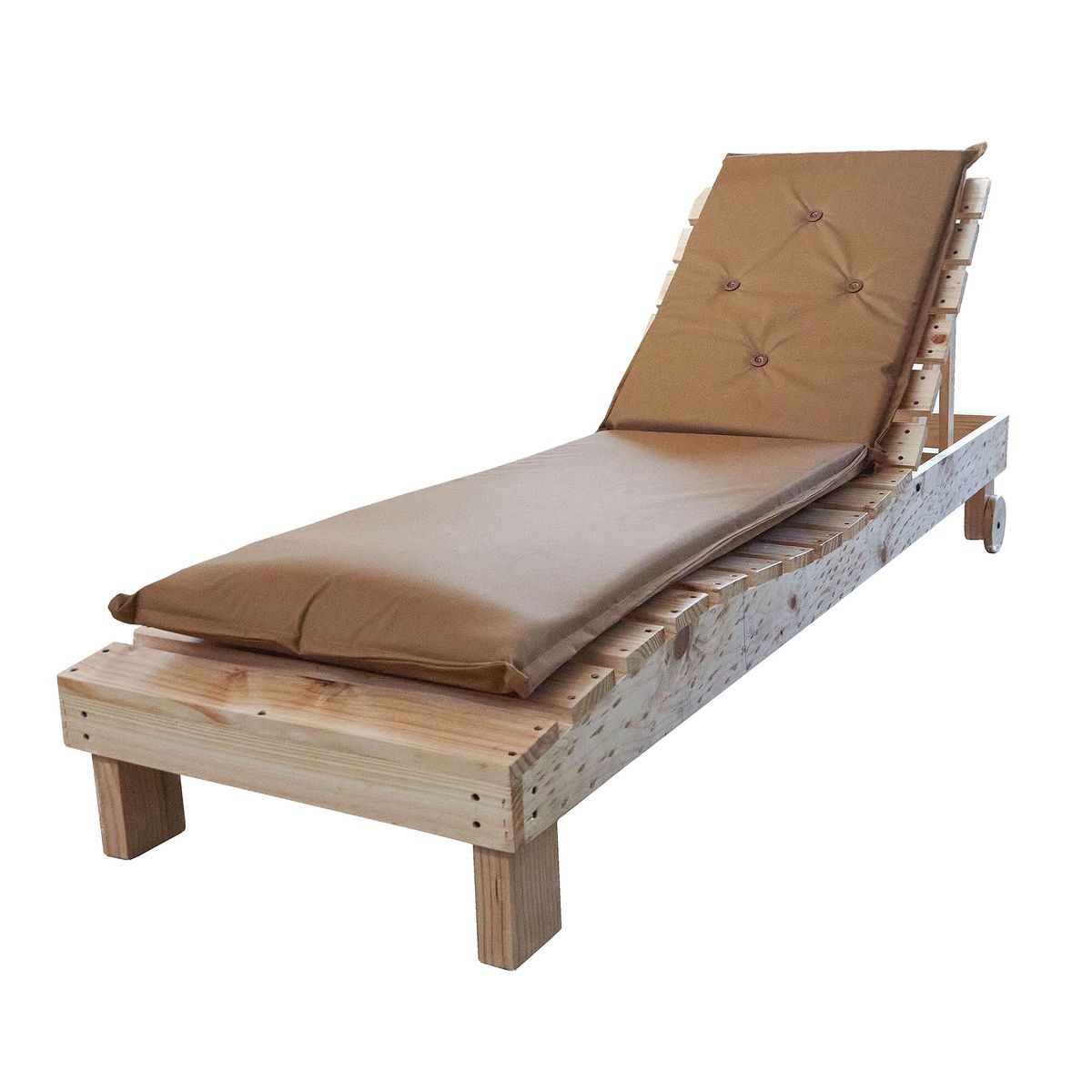 CHILENA CASAGRANDE - REPOSERA TERRAZA MADERA  / COJIN CAFE