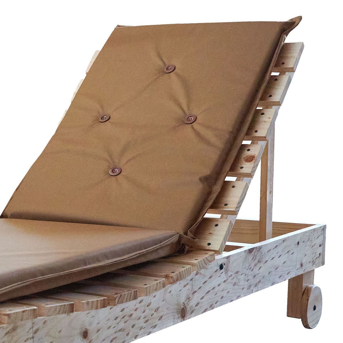 CHILENA CASAGRANDE - REPOSERA TERRAZA MADERA  / COJIN CAFE