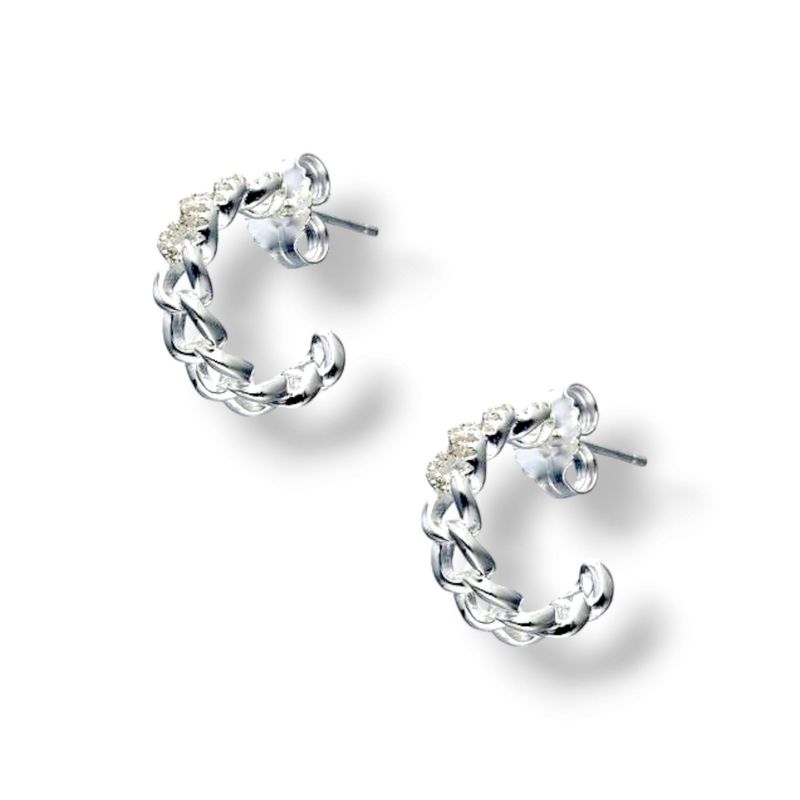 GENERICO - Aros de Plata Semi Argolla Eslabones Circones 18 mm