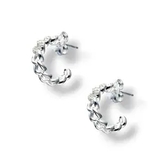 GENERICO - Aros de Plata Semi Argolla Eslabones Circones 18 mm
