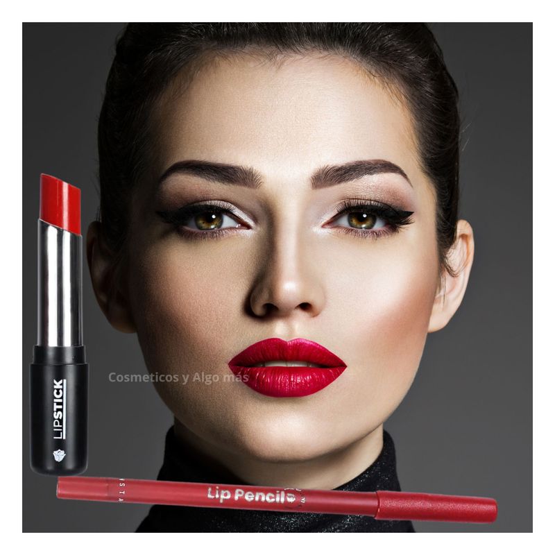 DOLCE BELLA - SET Delineador para labios Y labial en barra mismo tono..-
