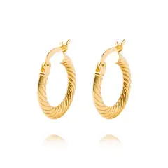 JB JOYAS BARON - Aros de Oro 18kt Argollas Biseladas 3mm