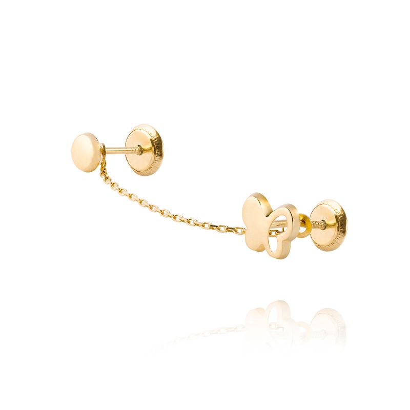 JB JOYAS BARON - Aros de Oro 18kt Modelo Mariposa con Círculo