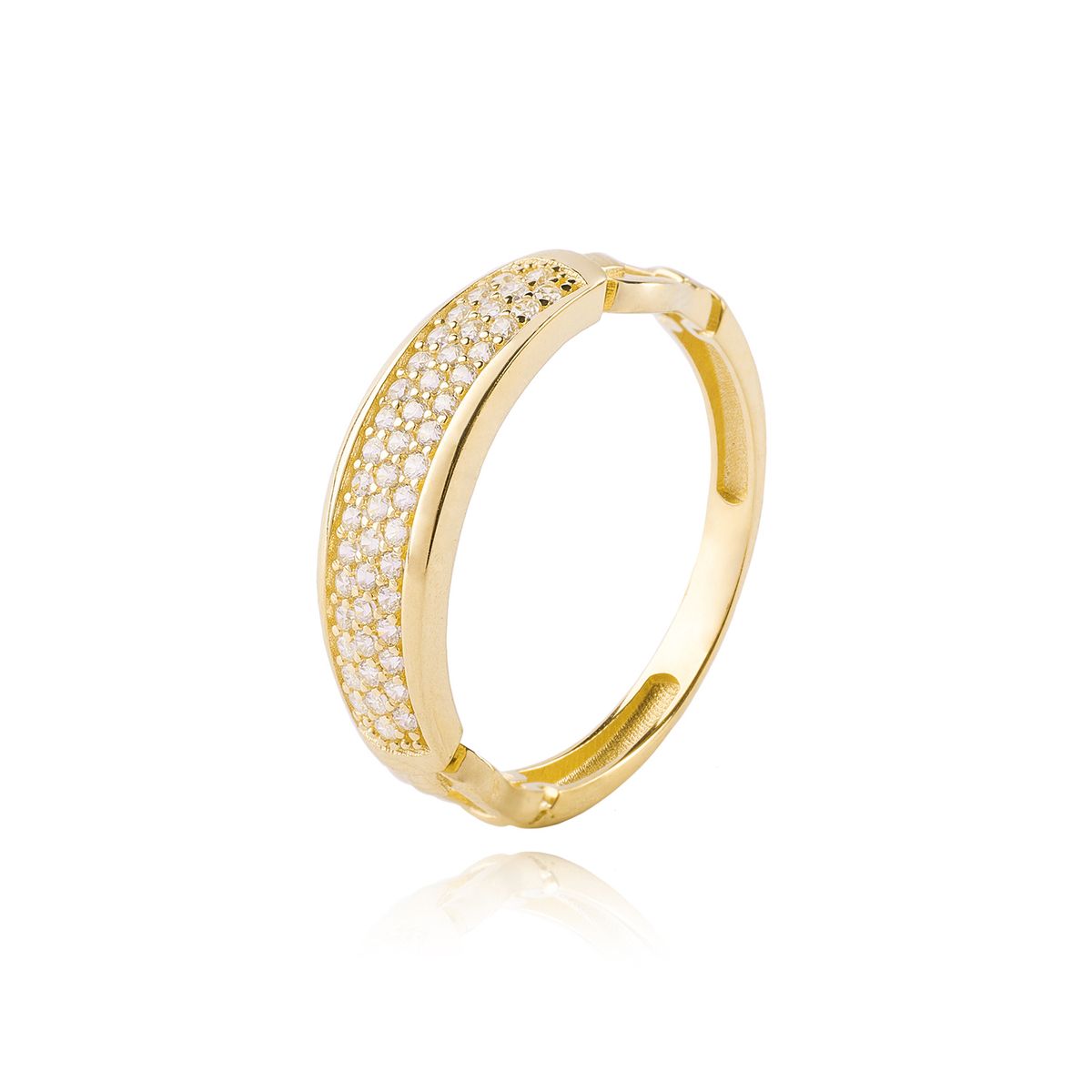 JB JOYAS BARON - Anillo de Oro 18kt Triple Circon 1265