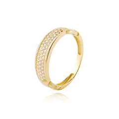 JB JOYAS BARON - Anillo de Oro 18kt Triple Circon 1265