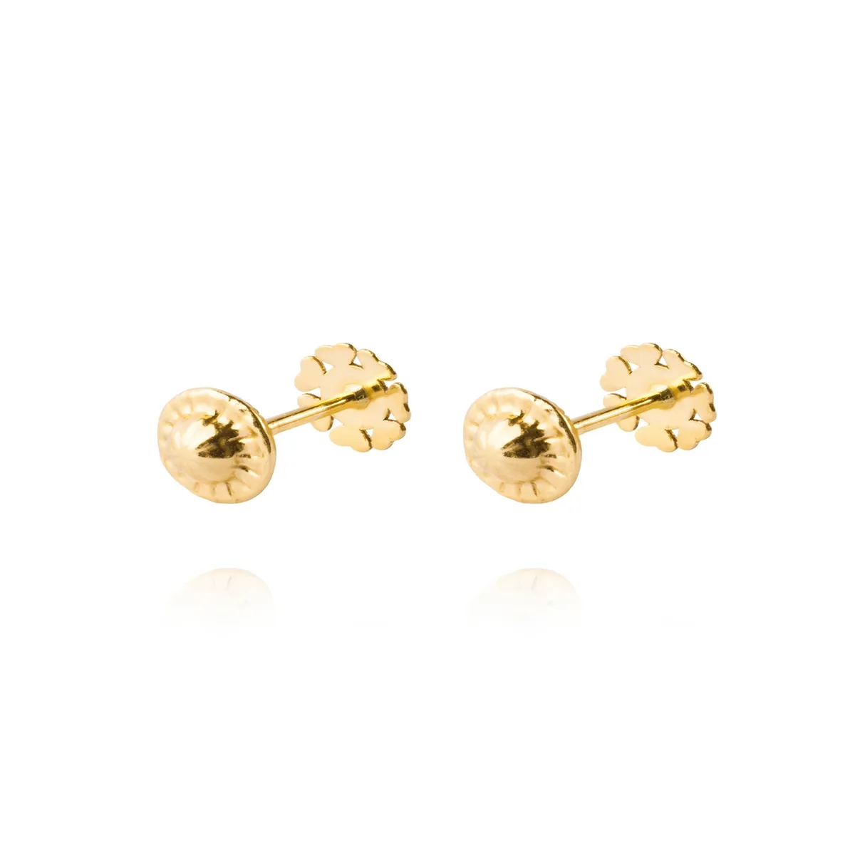 JB JOYAS BARON - Aros de Oro 18kt Modelo Círculo de Corazones Esmaltado